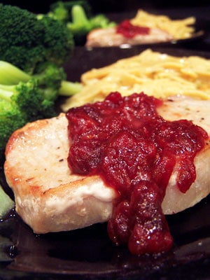 Pork Chops with Orange Cranberry Chutney