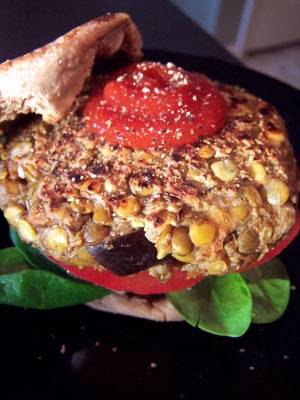Lentil and Eggplant “Burgers”
