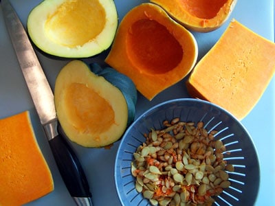 Winter Squash Soup with Roasted Seeds - prep 1