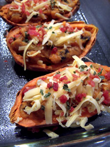 Simple Savory Stuffed Sweet Potatoes Before