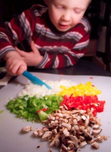Southwestern Turkey Burgers Ryan cutting
