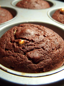 Gooey Surprise Deep Double Chocolate Muffins – finished