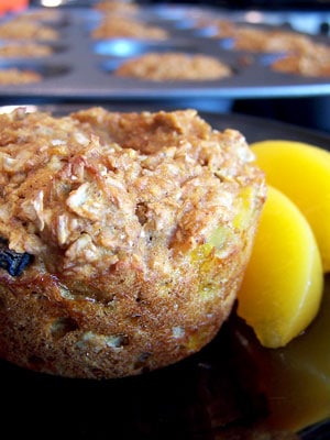 Spicy Peach Bran Muffins