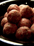 Mini Turkey Balls & Broccoli over Speghetti Squash - the meatballs