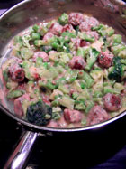 Mini Turkey Balls & Broccoli over Speghetti Squash - with broccoli