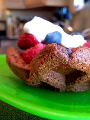 Raspberry Chocolate Waffle Cups – VitaMix Contest Finalist 1