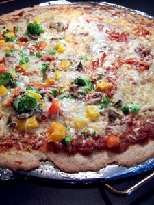 Whole Wheat Pizza Dough - whole pie finished