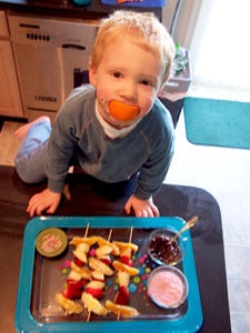 Ryan with the Fun Fruit Kabobs