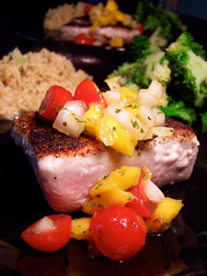 Blackened Ahi Tuna with Simple Mango Salsa
