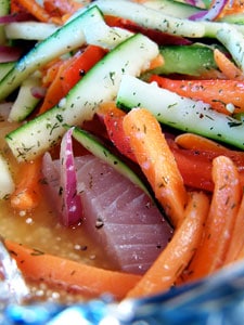 Mahi Mahi with Fresh Veggies and Quinoa before