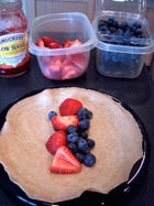 Simple Low Fat Whole Grain Crêpe with berries