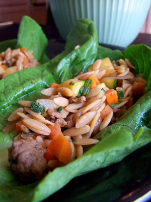 Asian Inspired Turkey Orzo Lettuce Wraps