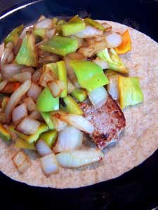 Overstuffed Sausage and Pepper Wrap - with the peppers