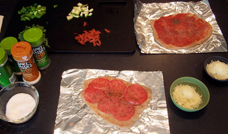Sauce-less Personal Pizzas -pizza making station