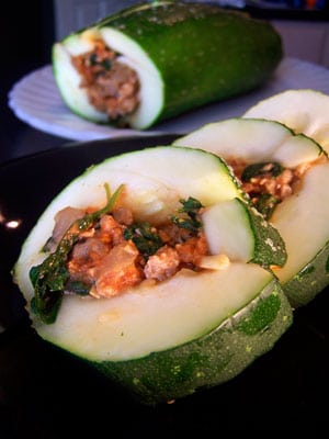 Giant Stuffed Zucchini