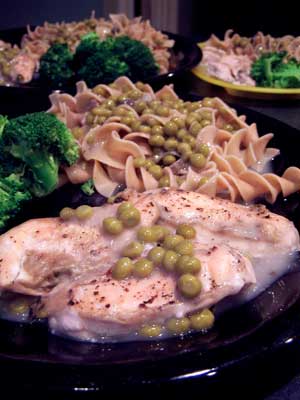 Mushroom, Pea & Chicken Casserole