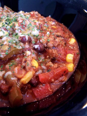 Slow Cooked Mild Turkey Chili