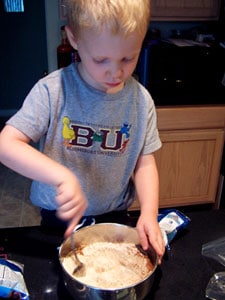 Whole Grain Zucchini-Pineapple Bread Ryan mixing