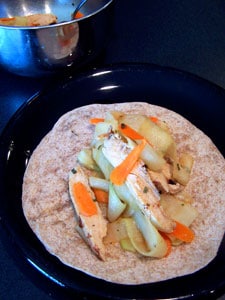Simple Asian Inspired Wrap Filling - before wrap