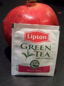 pomegranate and tea bag