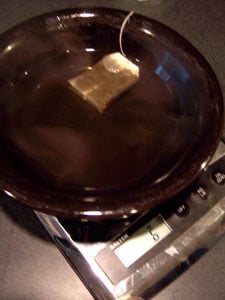 seeping tea bag