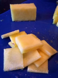 pineapple core sliced