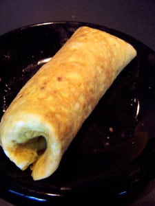 Spinach and Bacon Egg Wraps - roll