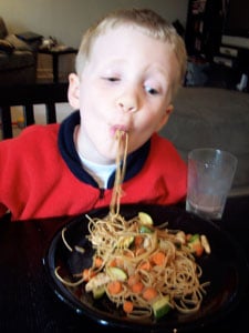Lo Mein-ish Angel Hair - toddler 2