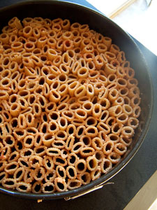 Whole Wheat Pasta Pie - top with sauce