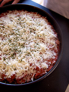 Whole Wheat Pasta Pie - add cheese