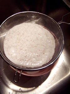 alomond milk draining