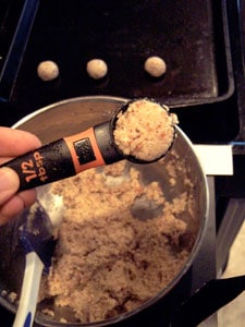 scooping the dough