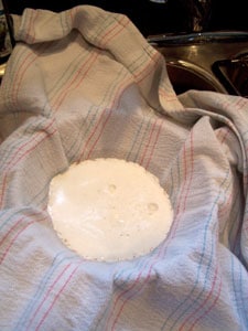 milk in towel