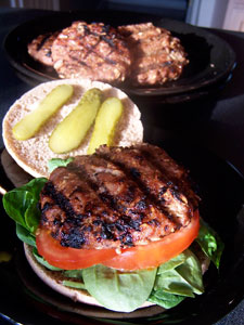 Grilled Honey Mustard Turkey Oat Burgers - vew 2