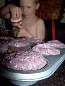 Upside Down Blueberry Mini Cakes
