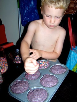 Upside Down Blueberry Mini Cakes