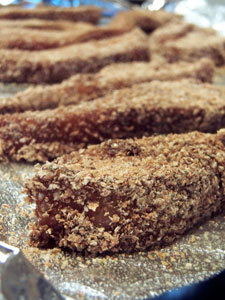 breaded salmon sticks before