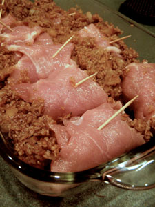 Bulgur Stuffed Pork with Butternut Squash & Apples before