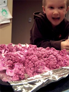 roasting purple cauliflower