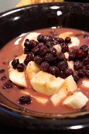 Chocolate Banana and Blueberry Breakfast Bowl - Cereal Optional :)