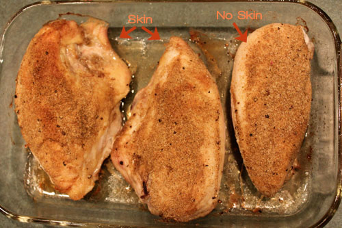 Baked chicken breasts after cooking