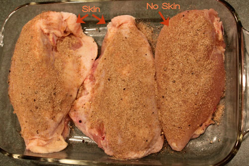 Baked chicken breasts before cooking
