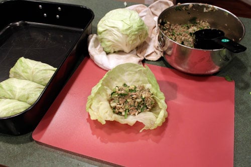 Stuffed Cabbage AKA Pigs in a Blanket - step 2