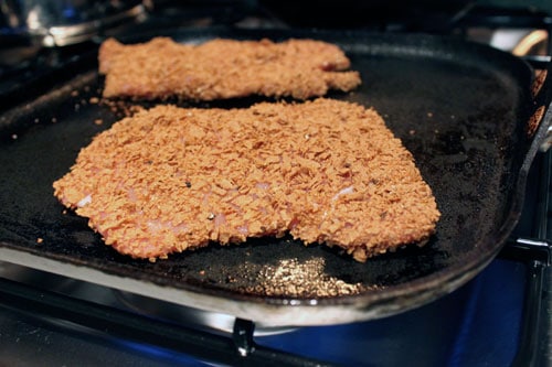 Pork and Bran Flake Schnitzel - before 