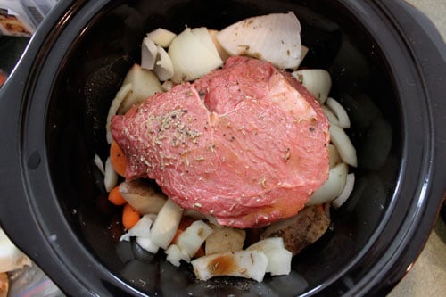 Slow Cooked Top Sirloin with Rosemary and Thyme - before