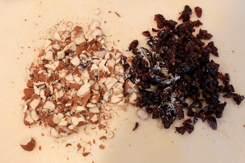 Chocolate Cherry Almond Vita-Loaf - chopped