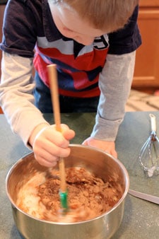 Chocolate Cherry Almond Vita-Loaf - stir