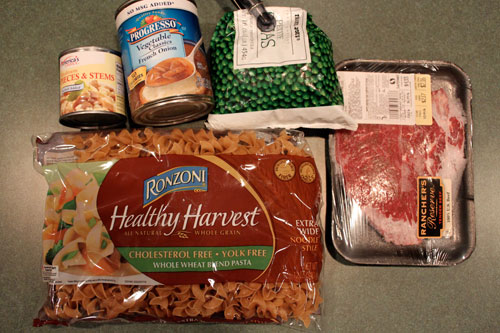 Beef with Mushrooms, Pantry Style - ingredients