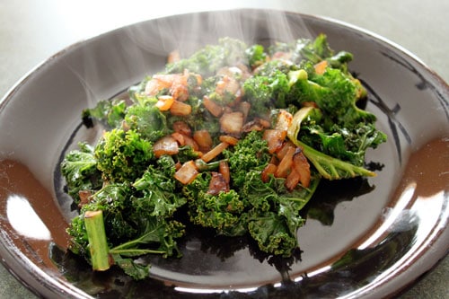 Wasabi Salmon with Asian Kale for One - the kale