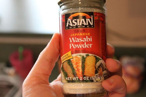 Wasabi Salmon with Asian Kale for One - wasabi powder